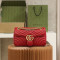GUCCI-443497 6433 구찌 GG Marmont 마몽 마틀라세 스몰 체인 숄더 스트랩백 레드