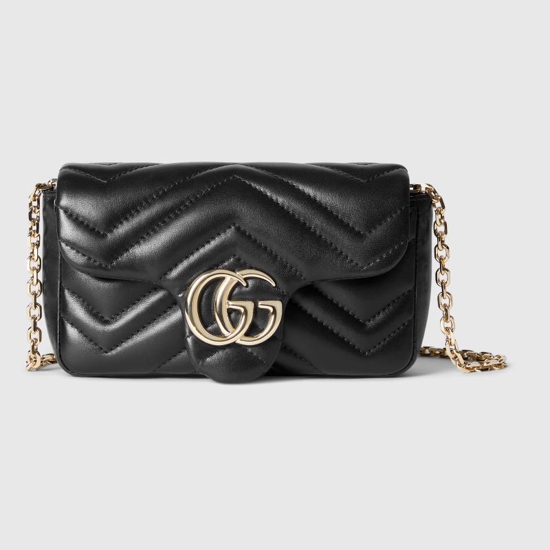 GUCCI-구찌 841290 AAFAX 1000 블랙 가죽 GG 마몽 미니 숄더백