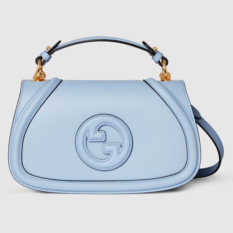 GUCCI-구찌 815714 AAEC2 4928 라이트 블루 가죽 구찌 블론디 스몰 탑 핸들백