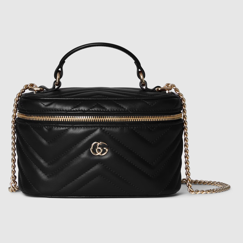 GUCCI-구찌 837454 AAET8 1000 블랙 GG 마몽 미니 배니티 백