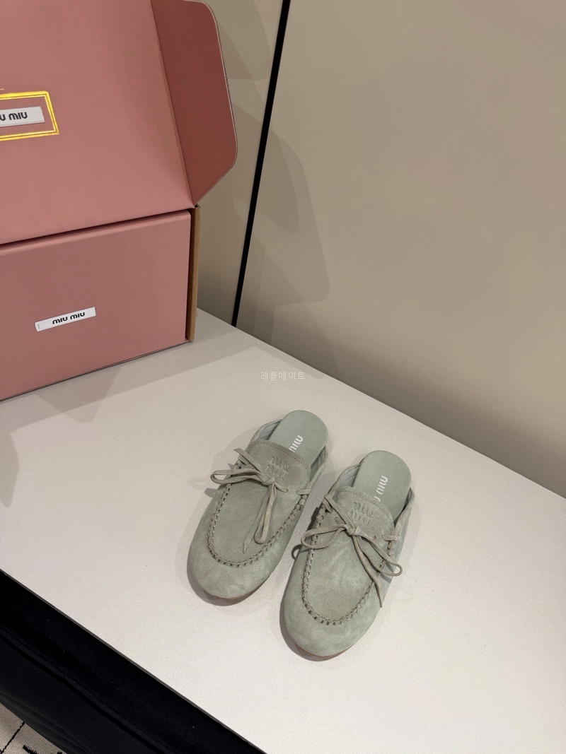 MIUMIU - 미우미우 5R604E_054_F0035_F_005 Suede Deck mules