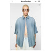 아크네-ACNE FN-MN-SHIR000855 로고 스탬프 버튼업 셔츠