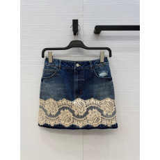 Dolce&Gabbana-F4C6NDG8OB4S9001 데님 레이스 스커트