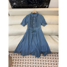DIOR - 디올 622R89A3D53_X5481 Mid-Length Belted Shirtdress
