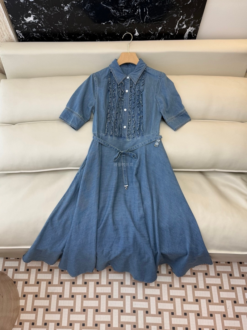 DIOR - 디올 622R89A3D53_X5481 Mid-Length Belted Shirtdress